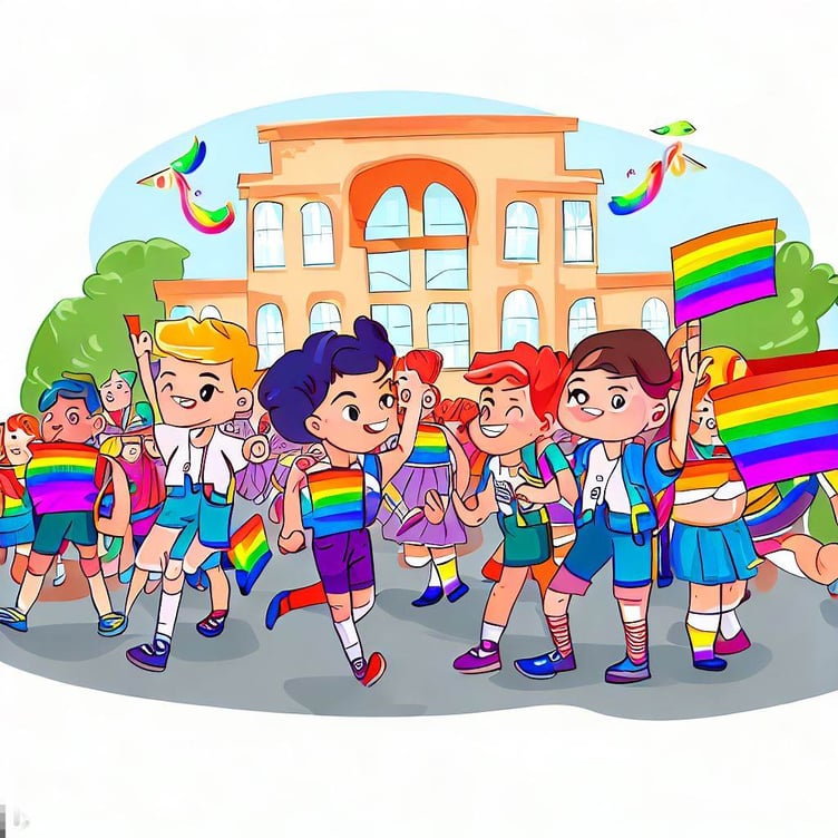 AI generated school pride cartoon