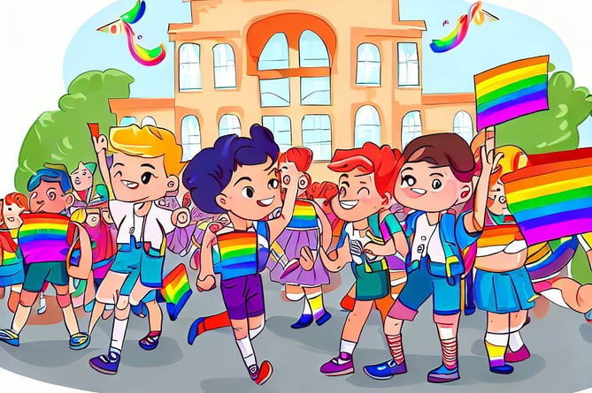 AI generated school pride cartoon