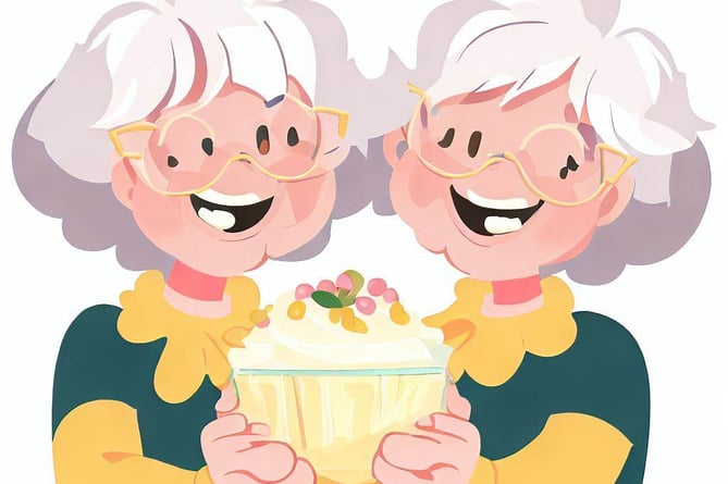 Two older ladies sharing a tifle