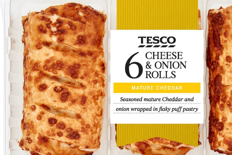 Tesco cheese and onion rolls