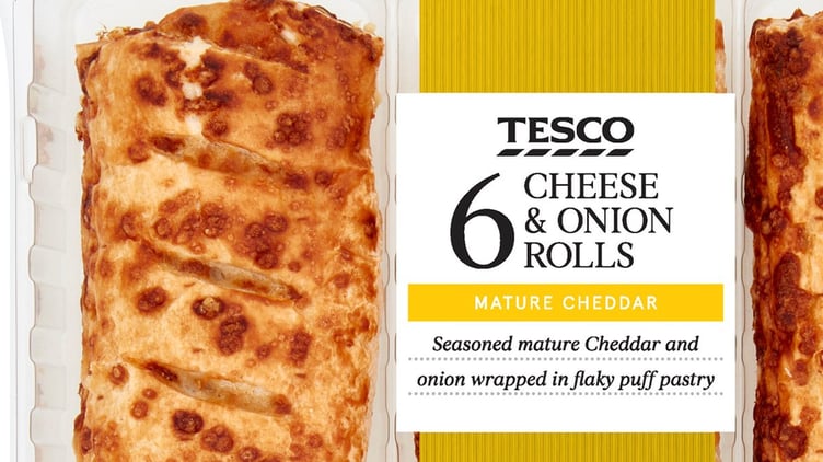 Tesco cheese and onion rolls