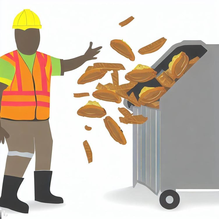 Throwing pasties in bin