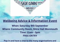 Wellbeing event at Shire Hall Saturday