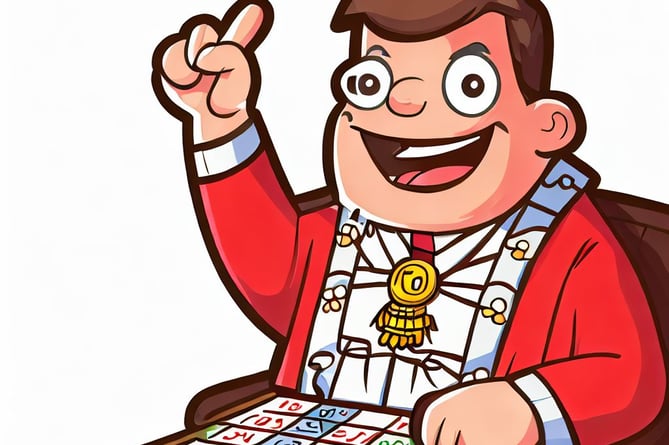 Mayor playing bingo
