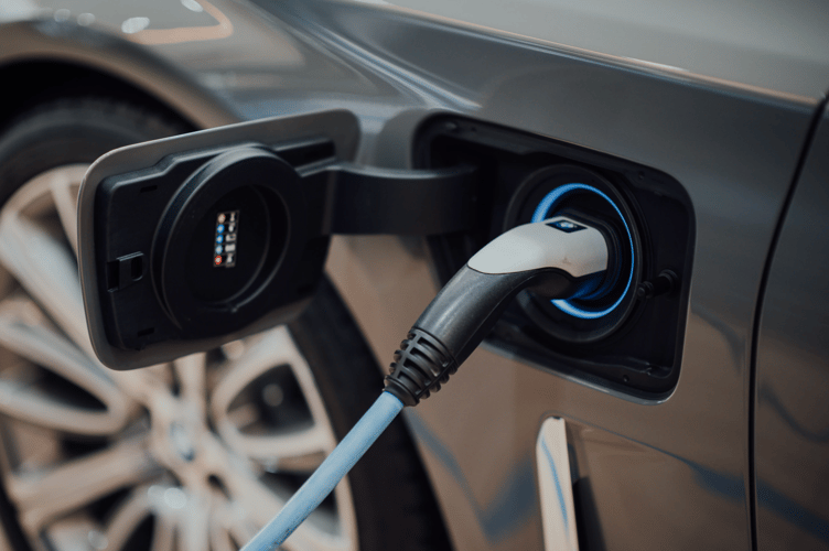 Electric car stock image