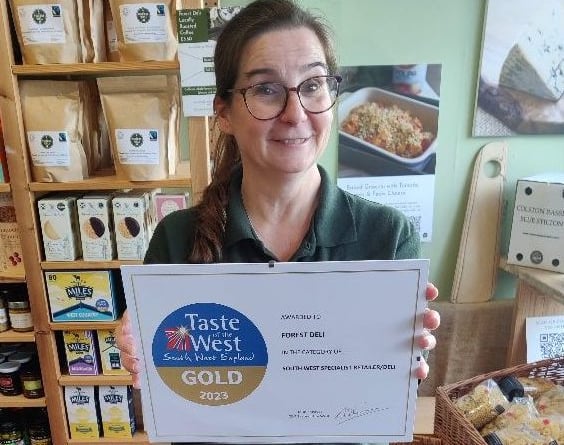 Forest Deli's Debbie Jones with the Taste of the West 'Gold' award