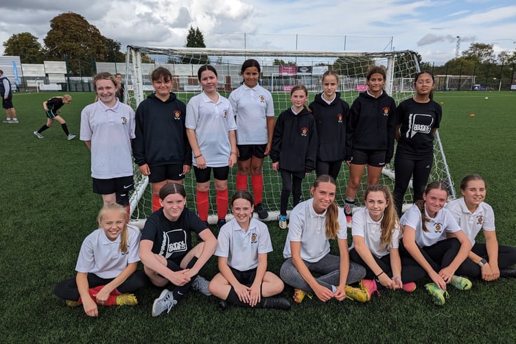Picture: Back row – left to right: Esme James, Thea Clarke, Rosie Ward, Mia Morris-Harvey, Mercedes Rowberry, Amy Ridgway, Tallulah Frith, Gracey Sherchan. Front row – left to right: Alisha Oates, Cara Parnham, Livia Hole, Anna Alfer, Eva, McCready, Neve Critchley, Lily Taylor.