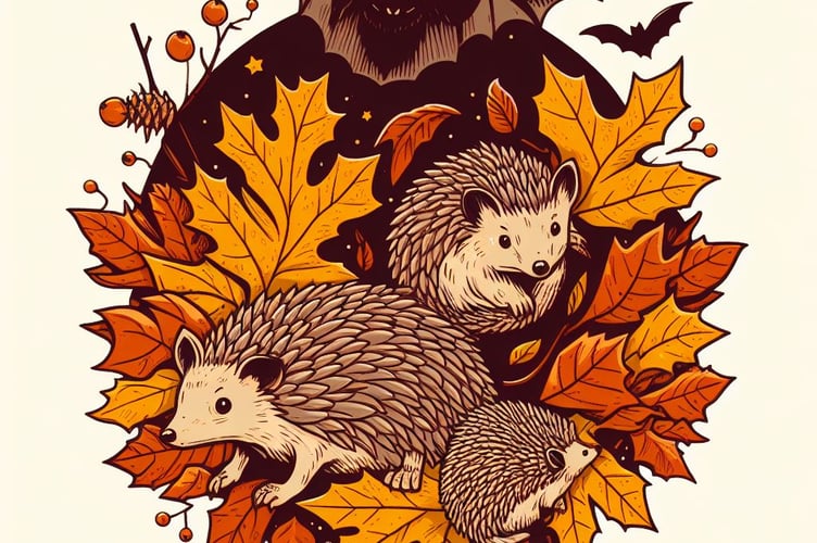 A graphic depicting elements of autumn