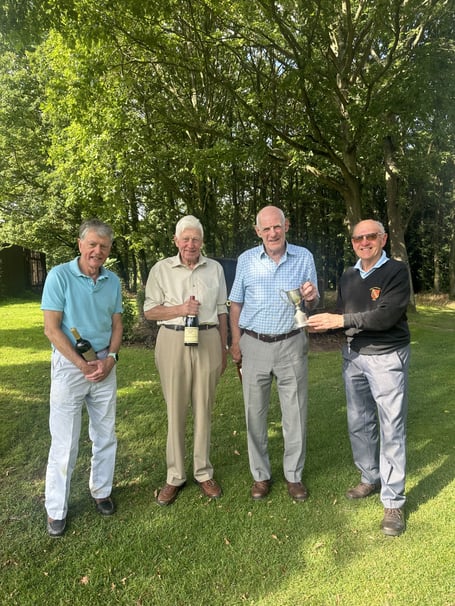 Ross Golf Club over 75s. From left-to-right: Graham Russell, Roger Cotton, David Price, and Keith Ray.
