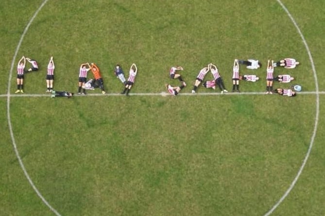 Ross Juniors U14 girls won the Play Safe pic competition with this drone shot