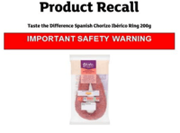 Sainsbury's recalls chorizo due to listeria contamination risk