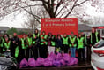 John Kyrle High School litter pickers brave the weather
