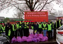 John Kyrle High School litter pickers brave the weather