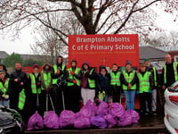 John Kyrle High School litter pickers brave the weather
