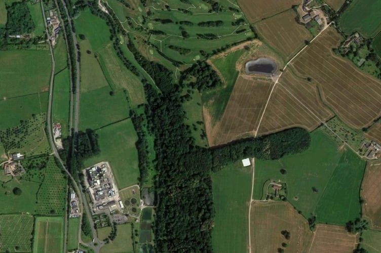 An aerial shot showing the site of the lagoon