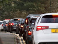Traffic calming measures implemented on B4224 at Fownhope