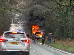 Land Rover was '100 per cent damaged' in car fire near Speech House