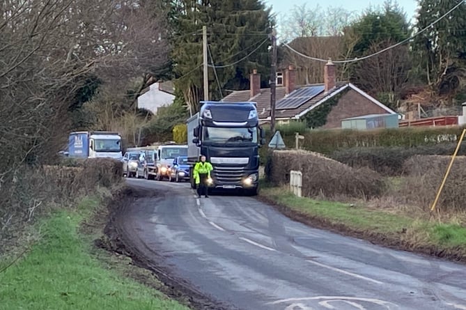 Stuck traffic in Welsh Newton
