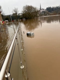 Ross Rowing Club was marooned by the floods