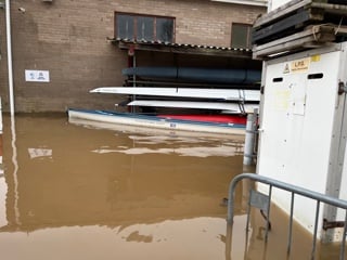 Floodwater at Ross Rowing Club