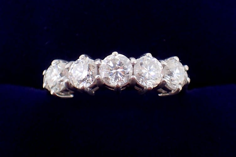 five stone diamond ring