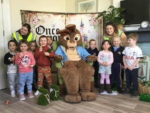 Peter Rabbit visits care home residents and school children