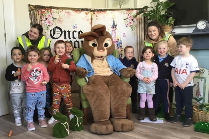 West Bank Care Home and St Joesph's Nursery School get a visit from Peter Rabbit 