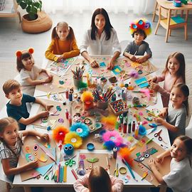 children doing arts and crafts 