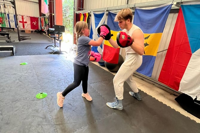 A youngster enjoys a session at Monmouth Boxing Club