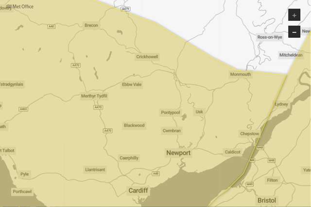 Yellow warning of rain issued for area
