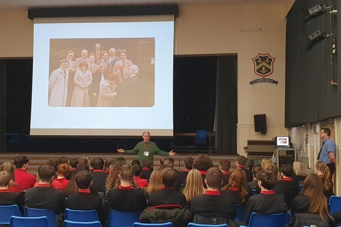 Tim Penn talks to John Kyrle High School students about languages at GCSE