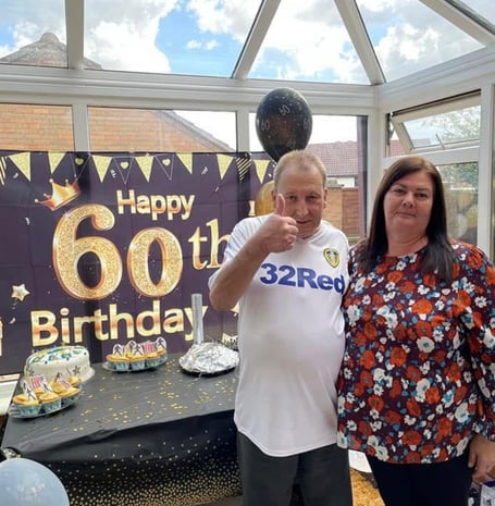 Karl with partner Deborah at his 60th birthday