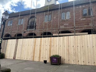 Market House boarded up ready for repairs and conservation