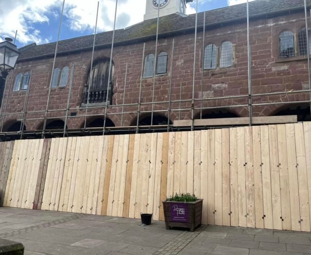 Market House boarded up ready for repairs and conservation
