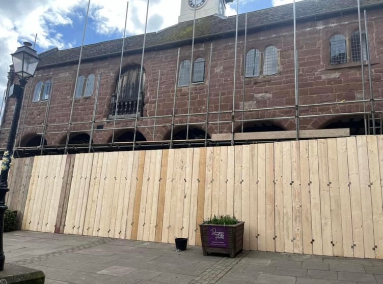 Ross-on-Wye Market House boarded up