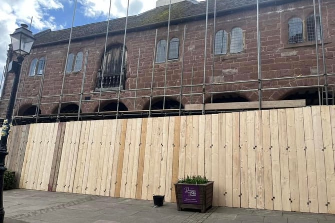 Ross-on-Wye Market House boarded up