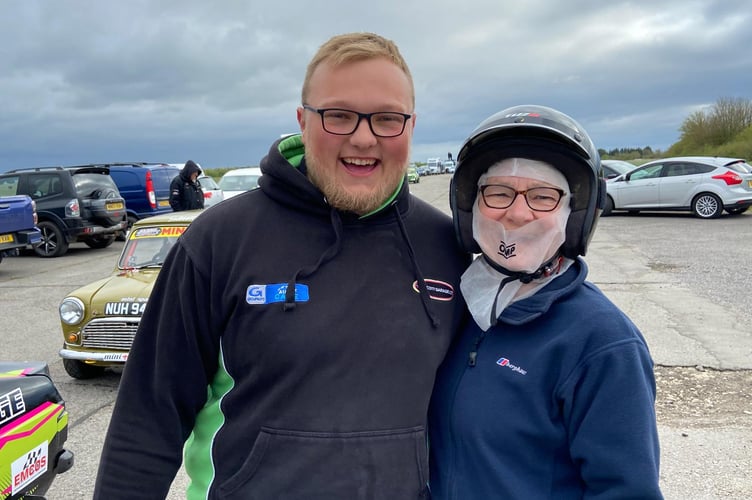 Sandra Price and her son Neil at the VIP day 