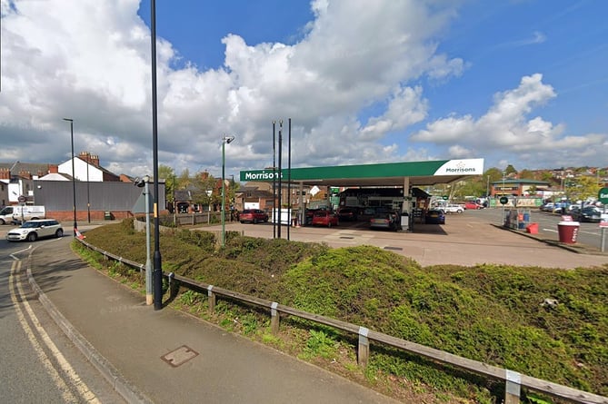 Transferring the licence for the Morrison\'s petrol station in Ross-on-Wye has led to a dispute with the council (from Google Street View)