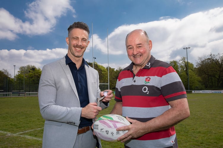 Spire Murrayfield surgeon Alan Highcock who replaced ex-England Youth international rugby player Gerry Price's Hip; Pictured (L/R) surgeon Alan Highcock and Gerry Price.