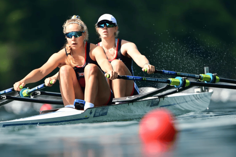 Mathilda Hodgkins-Byrne, right, and Becky Wilde are on their way to the Paris Olympics