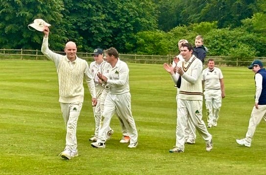 Aston Ingham players celebrate after winning the regional final of the National Village Cup