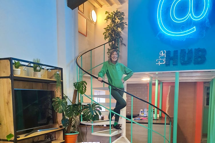 DRIVING FORCE: Milly Boylan on the stairs of @ The Hub in Ross.