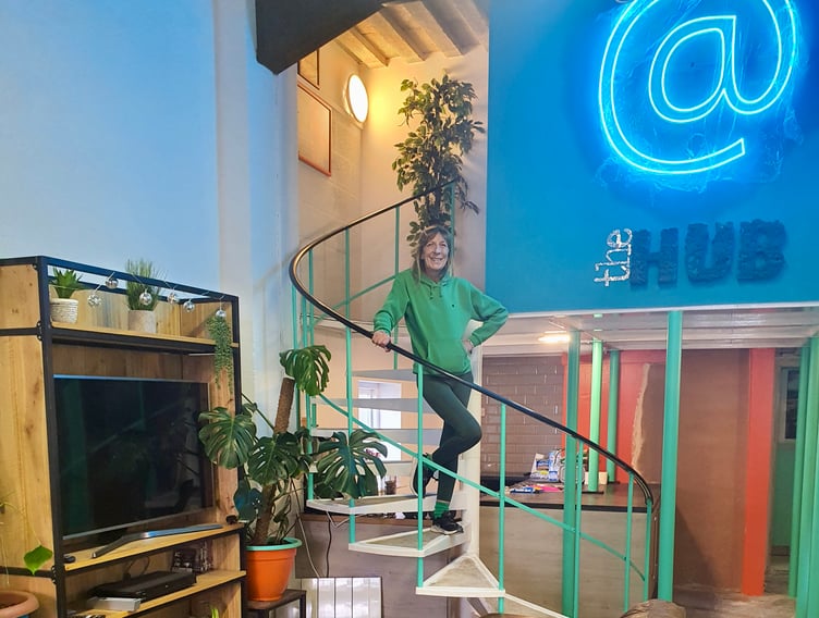 DRIVING FORCE: Milly Boylan on the stairs of @ The Hub in Ross.