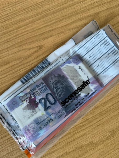 The seized counterfeit £20 notes