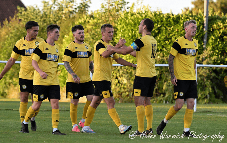 Josh Burns scored twice for Newent