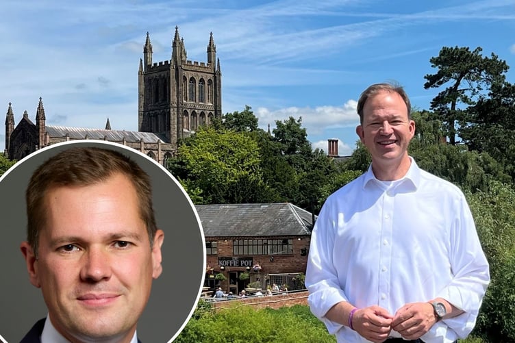 Jesse Norman MP, in front of Hereford Cathedral, gave a 'lazy, mendacious simplistic tripe' verdict on party colleague Robert Jenrick's speech