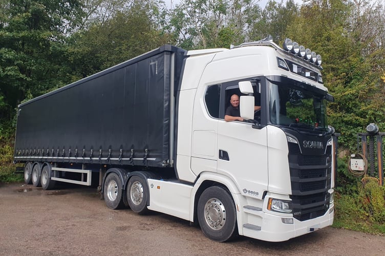 Mr Fletcher in his lorry