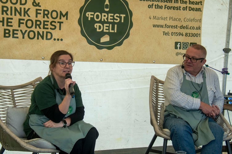 Debbie and Simon Jones of the Forest Deli in Coleford talking about cheese.