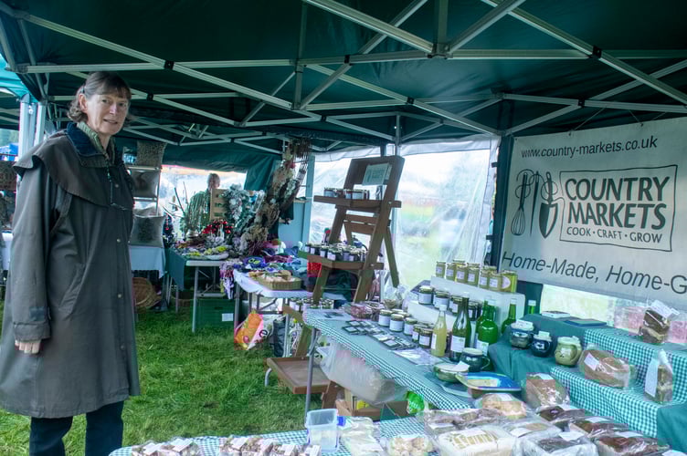 Lesley Thexton at the Coleford Country Market stall.