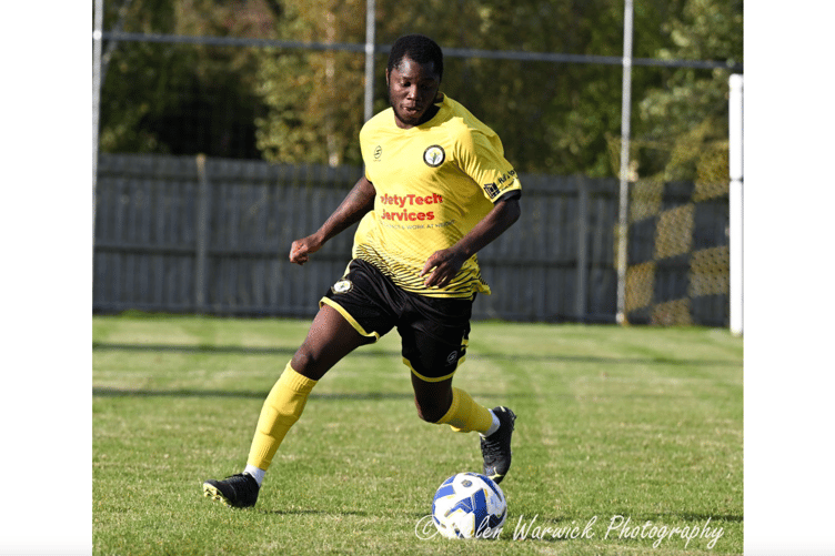 Newent Town sported their new shirt, but were left hurt by defeat to their basement rivals. Photo: Helen Warwick Photography